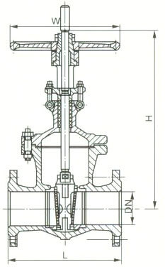 Z41W不銹鋼重型高壓閘閥結(jié)構(gòu)圖